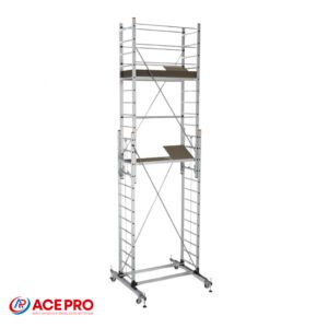 Échafaudage Aluminium 6,80m avec 2 Plateformes 1,60x0,60m