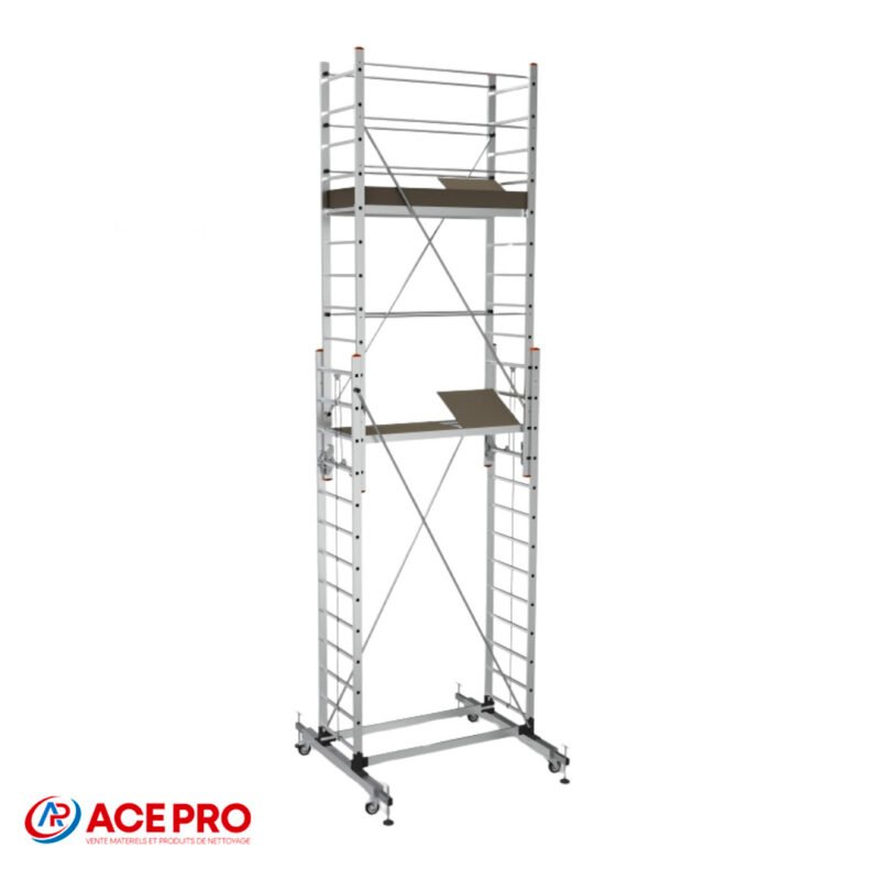 Échafaudage Aluminium 6,80m avec 2 Plateformes 1,60x0,60m