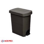 Poubelle à pédale latérale Slim grise 60L - Pratique et moderne