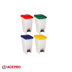 Poubelle plastique mobile à pédale HACCP 60L